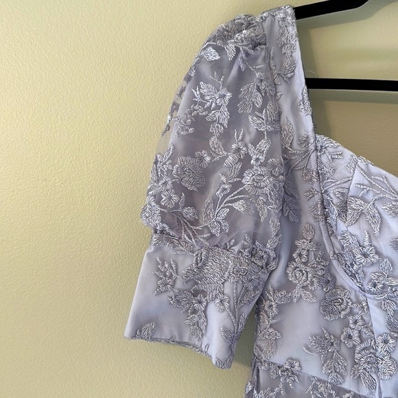 NWT Chi Chi London Lace Puff Sleeve Mini Dress Lilac Sz 4 Cottagecore Romantic - Picture 6 of 14